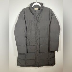 L.L. Bean Black Quilted Full Button Zip Down Ultrawarm Coat Jacket Size XL